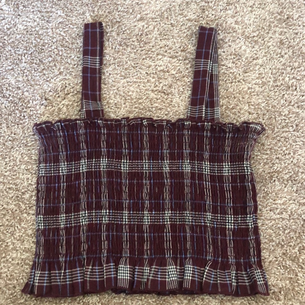 Plaid cropped tank top